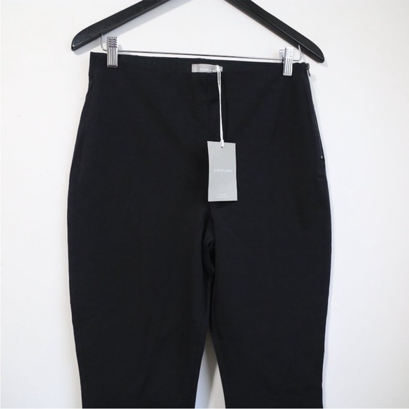 NWT Everlane The Side-Zip Stretch Cotton Flare Pant Black Work Pants Size 10 - Picture 2 of 7